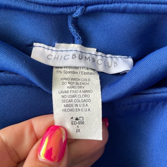 Plus Size Maternity Blue Dress for Shower, Gender Reveal or Fabulous Event - Picture 3 of 4